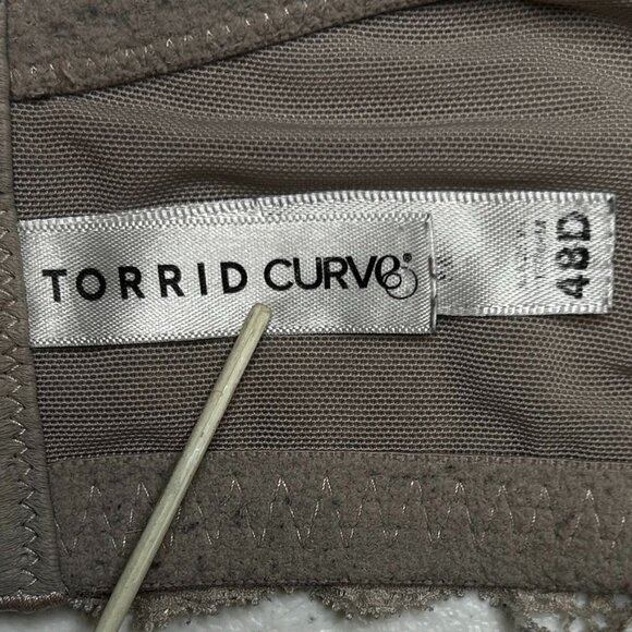 Torrid Curves 48D Gray Bra Lace Accent Lightly Lined Bow Plus Size Intimates - Picture 9 of 13